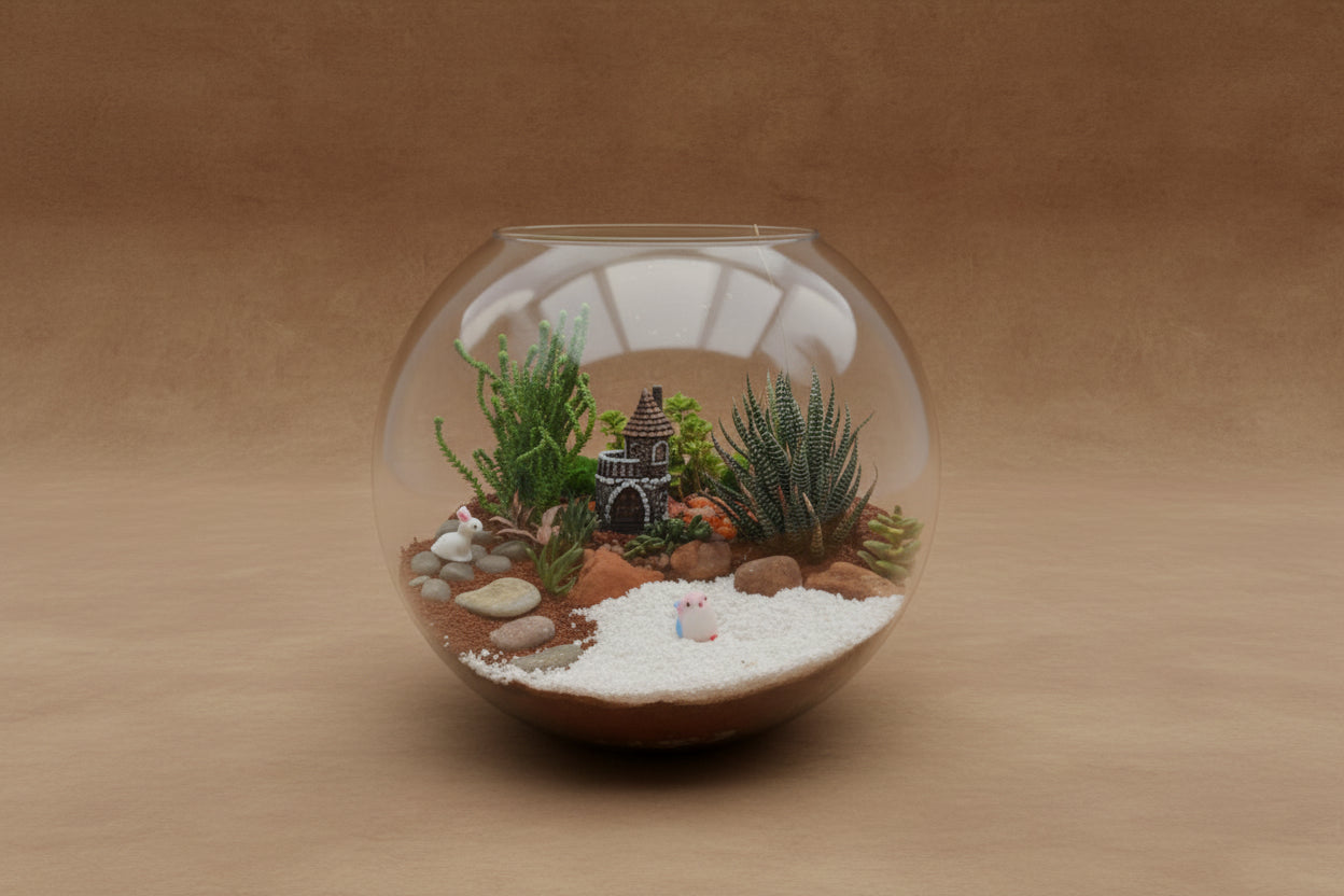 Emerald Globe with a House