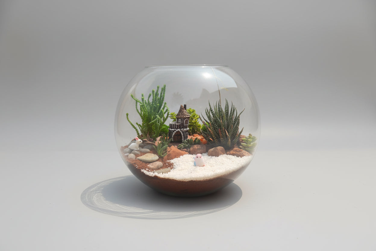 Emerald Globe with a House