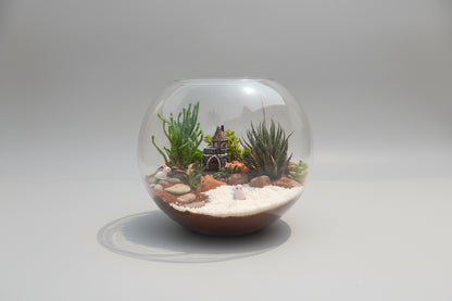 Emerald Globe with a House