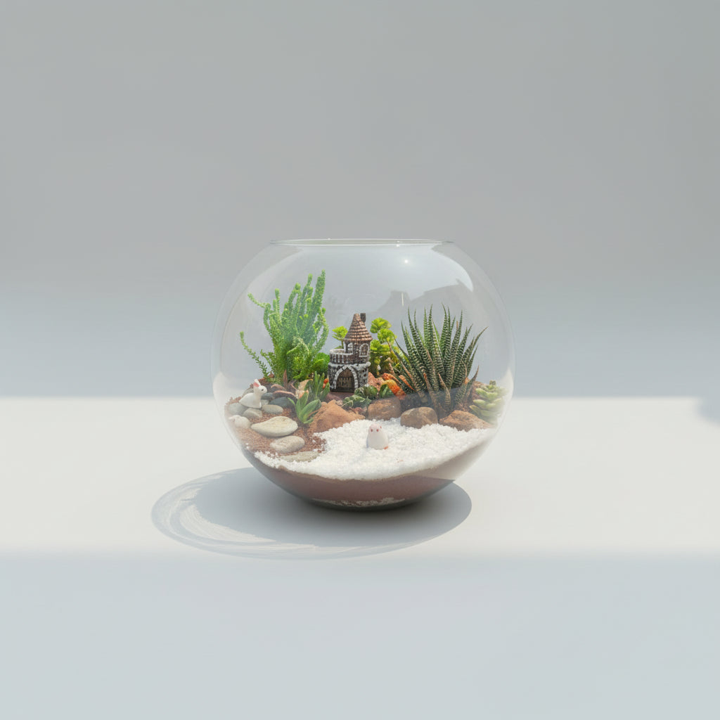 Emerald Globe with a House