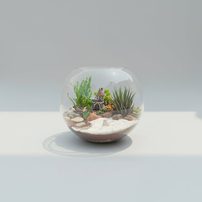 Emerald Globe with a House