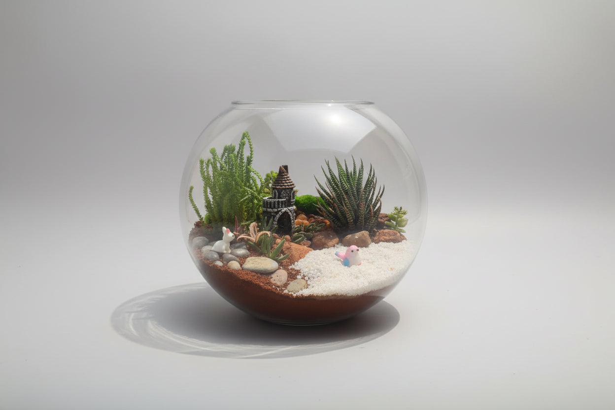 Emerald Globe with a House