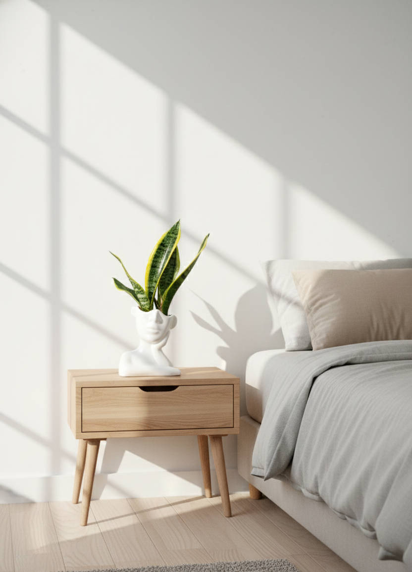 Ceramic pot with- snake plant senseveria